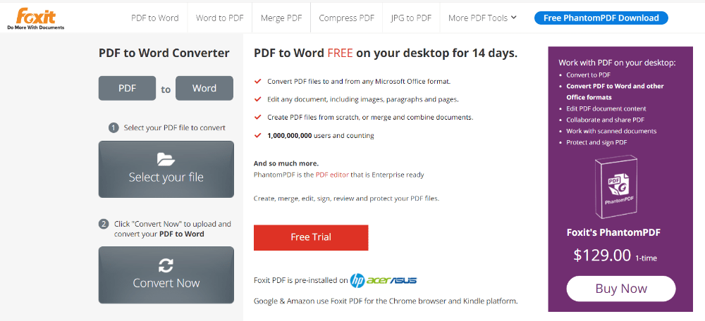 foxit converter pdf to word